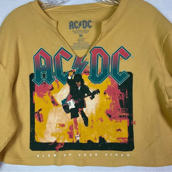 ACDC Rock Long Sleeve Waffle Knit Graphic Tee - Picture 2 of 7